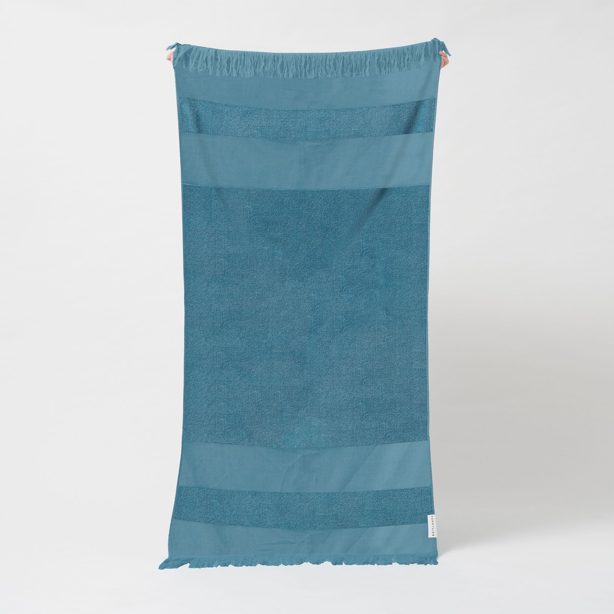 Turkish Towel Summer Stripe- Adriatic Blue