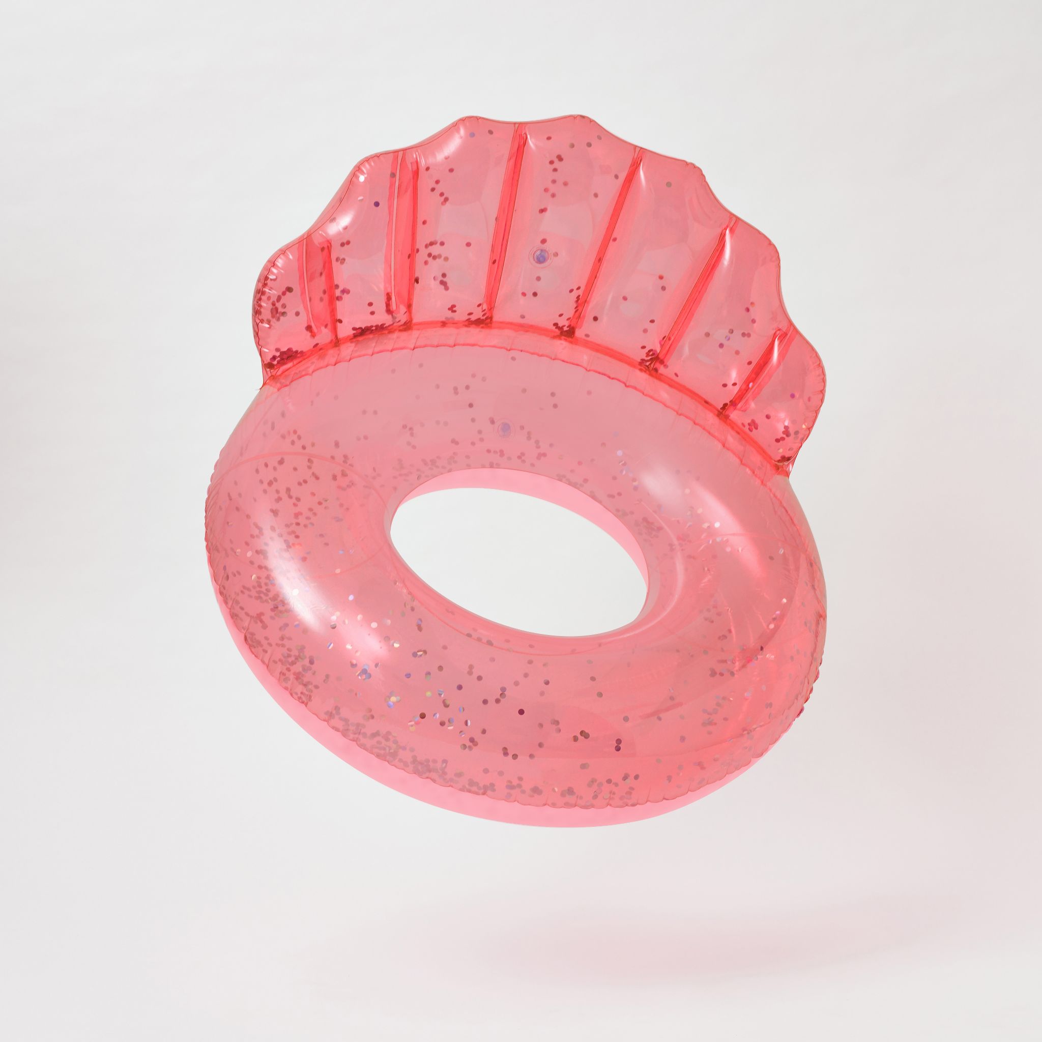 Luxe Pool Ring Shell Neon Coral