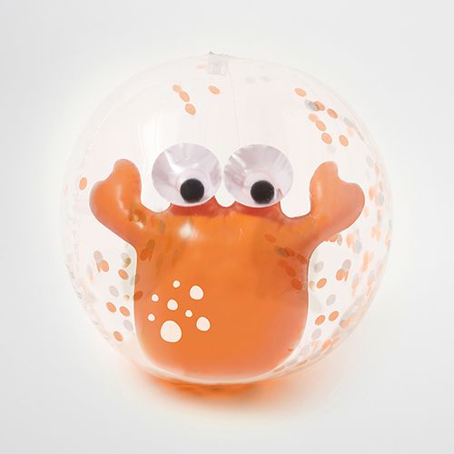 3D Inflatable Beach Ball Sonny The Sea Creature Neon Orange